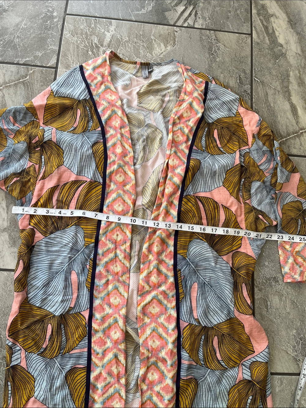 🤍 Bl^nk London Blank Sophia Kimono One Size 100% Viscose Palm Print Tropical - Picture 9 of 10
